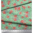 thumbnail image 3 of Soimoi Rayon Fabric Leaves & Rose Floral Print Fabric by Yard 42 Inch Wide, 3 of 3