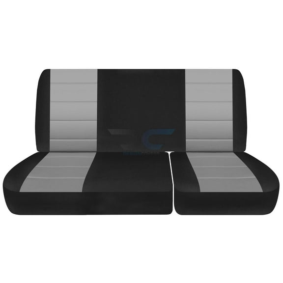 Fits 97-1999 Ford F150 Super Cab Velour Seat Covers RR 40/60Bench,F-Series Ext F150 Back:Blk Silver