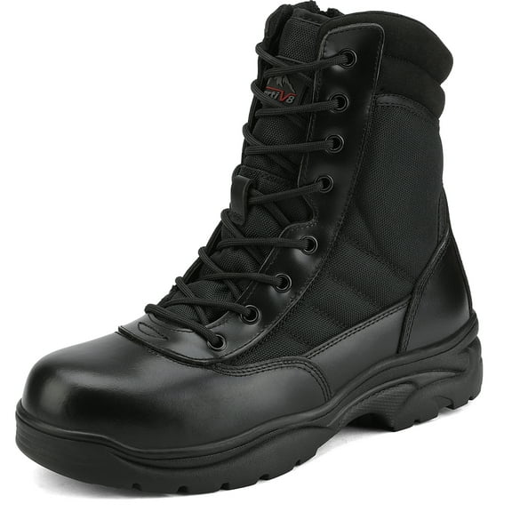 NORTIV 8 Steel Toe Boots for Men Safety Industrial & Construction Military Work Boots Slip Resistant