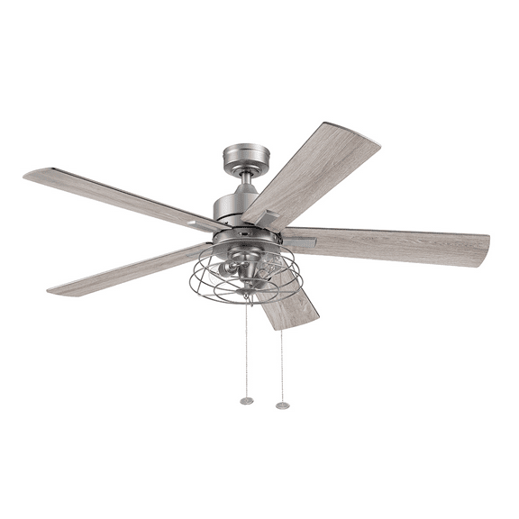 Prominence Home Marshall 52" Matte Black Ceiling Fan, 5 Blade, Pull Chain