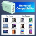 thumbnail image 3 of USB C Charger Block,40W 4-Port Type C Charger Fast Charging Blocks PD Power Charger Adapter+QC 3.0 USB Multiport Charger Brick Compatible with iPhone 17/16/15/14/13/12/,iPad,Galaxy,2Pack,Green, 3 of 6