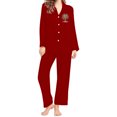 thumbnail image 1 of Bowake Valentines Pajamas For Women Long Sleeve Button Down V Neck Top and Pant Women Pjs Set 2PCS, 1 of 2