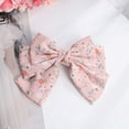 thumbnail image 3 of Bow Hair Clips Bowknot Barrettes - 2PCS Floral Bow Hair Clips for Women Silk Hair Barrettes Metal Hair Pins, 3 of 7