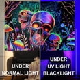 thumbnail image 3 of Reactive Skull Tapestry Colorful Blacklight Wall Hanging With Accessories Brushed Fabric, 3 of 8