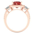 thumbnail image 4 of 3.005 ctw 3 Stone Anniversary Ring for Women | Princess Cut Natural Garnet | Hyperallergenic Solid 18K Rose Gold, 4 of 5