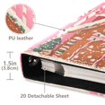 thumbnail image 3 of FORMRS 3 Ring Photo Album 4"x6" Self Adhesive Large Capacity PU Leather Cover, Brown Gingerbread Houses, 3 of 8