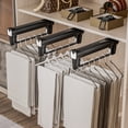 thumbnail image 5 of HUISZJ Retractable Clothes Storage Hanger, Heavy Duty Pull Out Trouser Rack, Space Saving Mounted Rail for Closet Cabinet Organization, 5 of 10