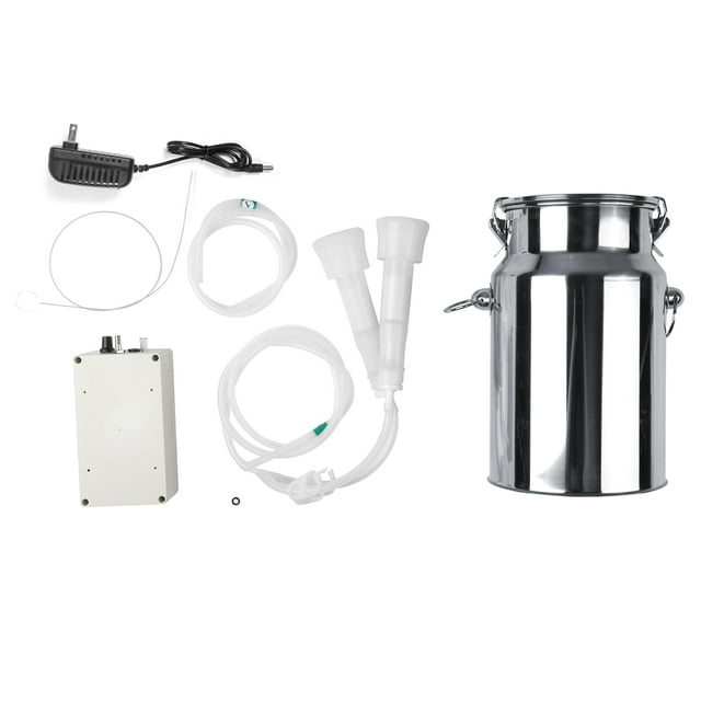 POCREATION Goat Milking Kit, Stainless Steel Cow Milking Kit Electric Milking Machine, For Household Milking