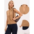 thumbnail image 2 of DARING DIVA Women's Sleeveless V Neck Knit Button Down Sweater Vest S Light Brown, 2 of 6