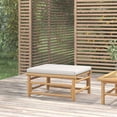 thumbnail image 1 of vidaXL Garden Footstool with Light Grey Cushion Bamboo, 1 of 4