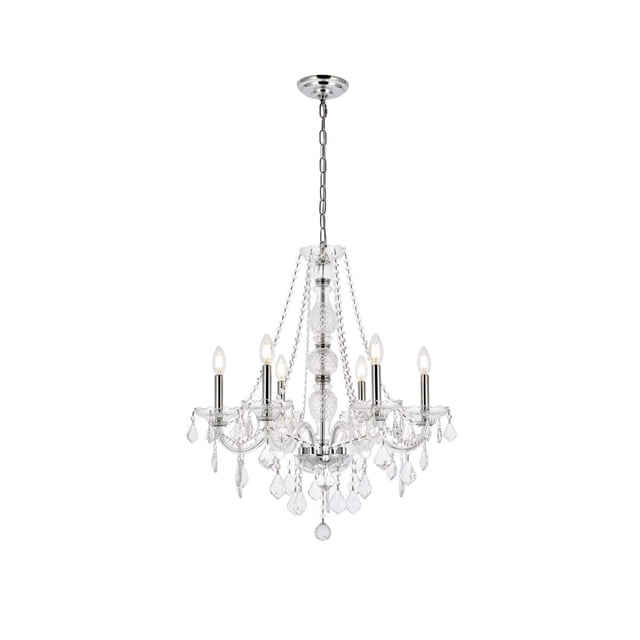 Elegant Lighting Verona 24" 6 Light Royal Crystal Chandelier