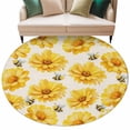 Flowers 5' Round Rug for Dining Table for 4 People Under Table ...