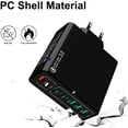 thumbnail image 4 of 8 in 1 Waterproof Ports USB Fast Charger, Travel Phone Charger Plug Outlet,Multiple Fast Charging Station, with 4 Type C and 4 USB Ports for Home Office Travel (Black), 4 of 8