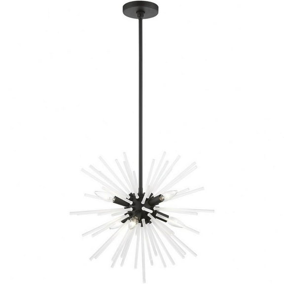 6 Light Pendant in Sparkling Style-25.25 inches Tall and 20 inches Wide-Black Finish Bailey Street Home 218-Bel-4829300