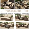 thumbnail image 4 of AECOJOY 7 Pieces Outdoor Furniture Set with Two Storage Boxes, Rattan Wicker Sectional Sofa in Brown Wicker& Beige Cushions, 4 of 6