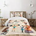 thumbnail image 3 of Ambesonne Animal Quilted Bedspread Set 2 Pcs, Circus Fun Athlete Horse, Twin Size, Multicolor, 3 of 6