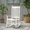 thumbnail image 2 of YRLLENSDAN Wooden Rocking Chair, Indoor Outdoor Rocking Chairs Patio Rocking Chair Porch Rocking Chairs with High Back and Armrest 243 lbs Support White Rocking Chair, 2 of 7