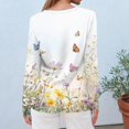 thumbnail image 4 of WTOBBY Floral Print Women's Long Sleeve Round Neck T-shirt Casual Top Fashion Wear Stretch Fabric Comfort Fit Lightweight Material Daily Outfit Layering Piece Ideal for US Market,Khaki XL, 4 of 5
