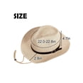 thumbnail image 3 of Gustave Straw Cowboy Hat for Women Men Wide Brim Fedora Sun Hat Shapeable Western Cowgirl Hat Summer Beach Hat with Windproof Chin Strap - White, 3 of 7