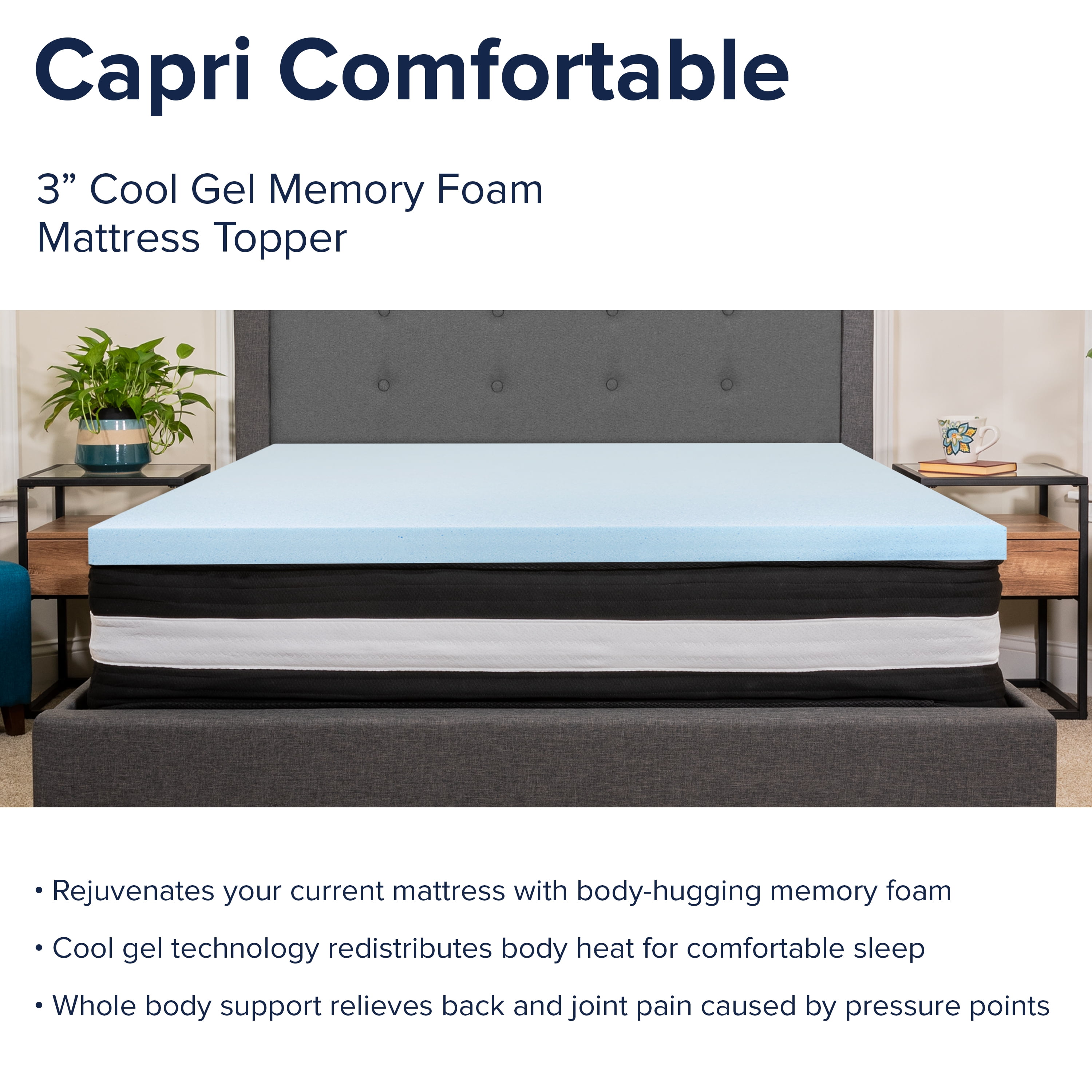 Emma + Oliver Twin 12" Mattress & Gel Memory Foam Topper Bundle Set