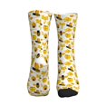 thumbnail image 3 of Crew Socks for Women Men, yellow bee honey cute  Moisture Running Athletic Football Striped Socks Cushion Tube Socks, 3 of 7