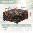 thumbnail image 7 of Xoenoiee Boho Flower Print Square Ottoman Cover Stretch Folding Storage Bench Ottoman Cover Footrest Stool Slipcover Footstool Protector Cover with Elastic Bottom, L, 7 of 7