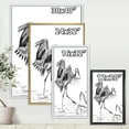 thumbnail image 4 of Designart 'Monochrome Japanese Oriental Crane Bird' Traditional Framed Canvas Wall Art Print, 4 of 5
