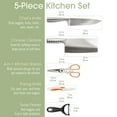 thumbnail image 2 of BambooMN High Carbon, Rust Resistant, Stainless Steel Chef Knife, Meat Cleaver, Kitchen Shears, Fruit/Vegetable Peeler, and Ceramic Non-Corrosive Paring Knife - 5 Piece Kitchen Set for Cooking, 2 of 6