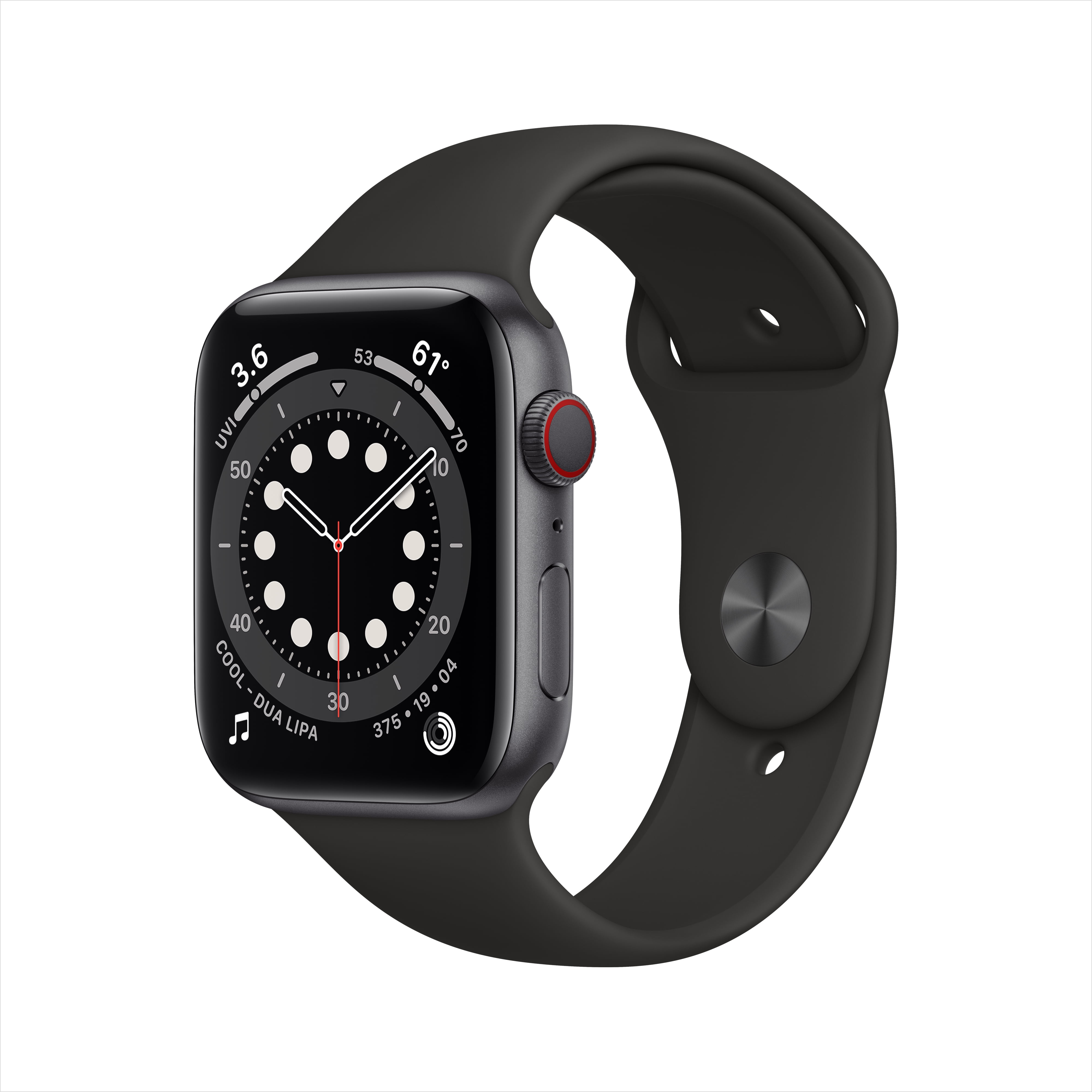 Apple Watch Series 6 GPS + Cellular, 44mm Space Gray Aluminum Case with