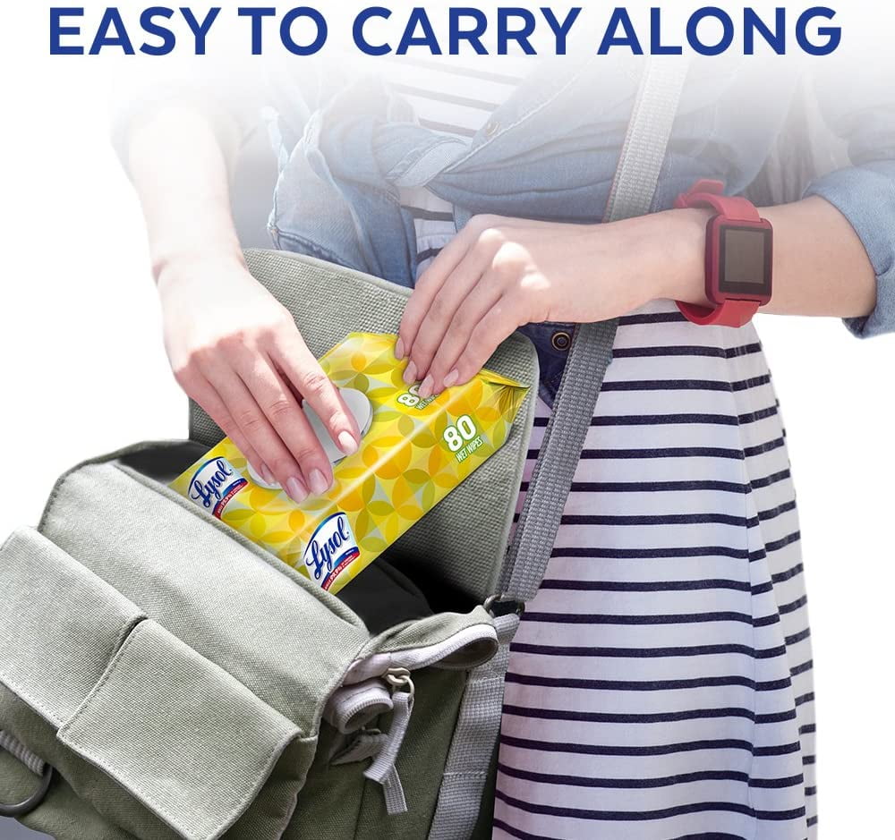 Lysol Disinfecting Wipes Lemon and Lime Blossom Flatpack, 80 Count, 4 Pack