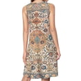 thumbnail image 2 of Isfahan Antique Central Persian Carpet Print Spring Summer Dresses for Women Fashion T-shirt Dress Casual Sleeveless Loose Sundress with Pockets, 2 of 5