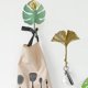 thumbnail image 3 of Gancho de pared de hierro forjado con forma de hoja, organizador, multifuncional, D, verde, 3 of 5