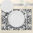 thumbnail image 3 of Ambesonne Grey Place Mats Set of 4, Classic Damask Motif Leaves, Standard Size, Purpleblue Dark Sea Green, 3 of 5