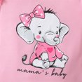 thumbnail image 4 of Baby Girl Outfits Print Elephant Spring Short Sleeve Romper Bodysuit Shorts Headbands Girls Summer Clothes Shorts Set Pink 9-12 Months, 4 of 6