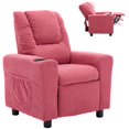 thumbnail image 4 of Mini Recliner Chair with Cup Holder, Toddler Recliner with Side Pockets and Non-Slip Footstool, Corduroys Cozy Recliners for Little Ones Room, Little Loungers, Pink, 4 of 8