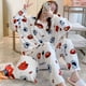 thumbnail image 1 of Pijamas de mujer de franela de invierno de estilo coreano de manga larga con forro polar grueso lindo traje de otoño e invierno para el hogar para mujer, 1 of 3