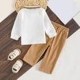 thumbnail image 5 of Akiihool Toddlers Boys Clothes Toddler Baby Boy Waffle Clothes Outfit Long Hoodie Stripe Pants Set Infant Winter Outfit 6 12 18 Months 2T 3T Khaki,4-5 Years, 5 of 9