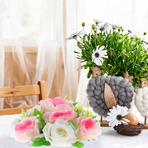 HOOWIFFY Multi Color Fake Flower Ball Bouquet Perfect for Wedding Decor and Home Centerpieces