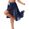 thumbnail image 3 of Doomiva Womens Elegant Ballroom Dance Skirt High Low Flowy Ballet Midi Skirt Practice Dancewear Navy Blue M, 3 of 7