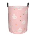 thumbnail image 1 of DouZhe Waterproof Collapsible Large Laundry Baskets, Cute Rabbit Carrot Flower Prints Circular Hamper with Handles, 1 of 7