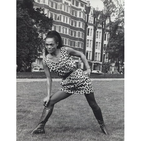 Leopard Photo - Eartha Kitt wearing a leopard print dress Photo Print