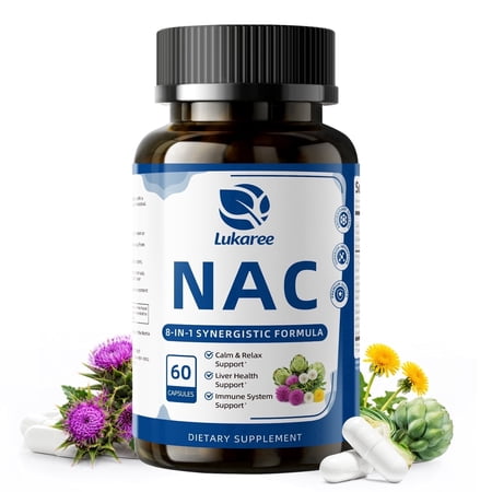 NAC Capsules with 98% DHM, Milk Thistle, L-Theanine & GABA - Advanced Liver Support & Antioxidant Supplement - Supports Natural Detox, Metabolic Health & Relaxation - 60 Capsules By Lukaree