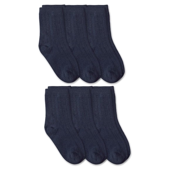 Jefferies Socks Boys Rib Dress School Uniform Crew Socks 6 Pair Pack