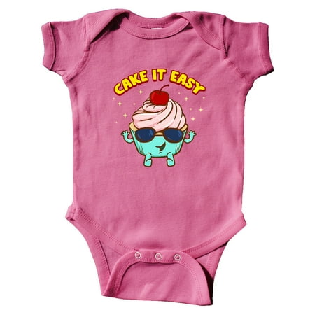 

Inktastic Cupcake Funny Cake it Easy Gift Baby Boy or Baby Girl Bodysuit