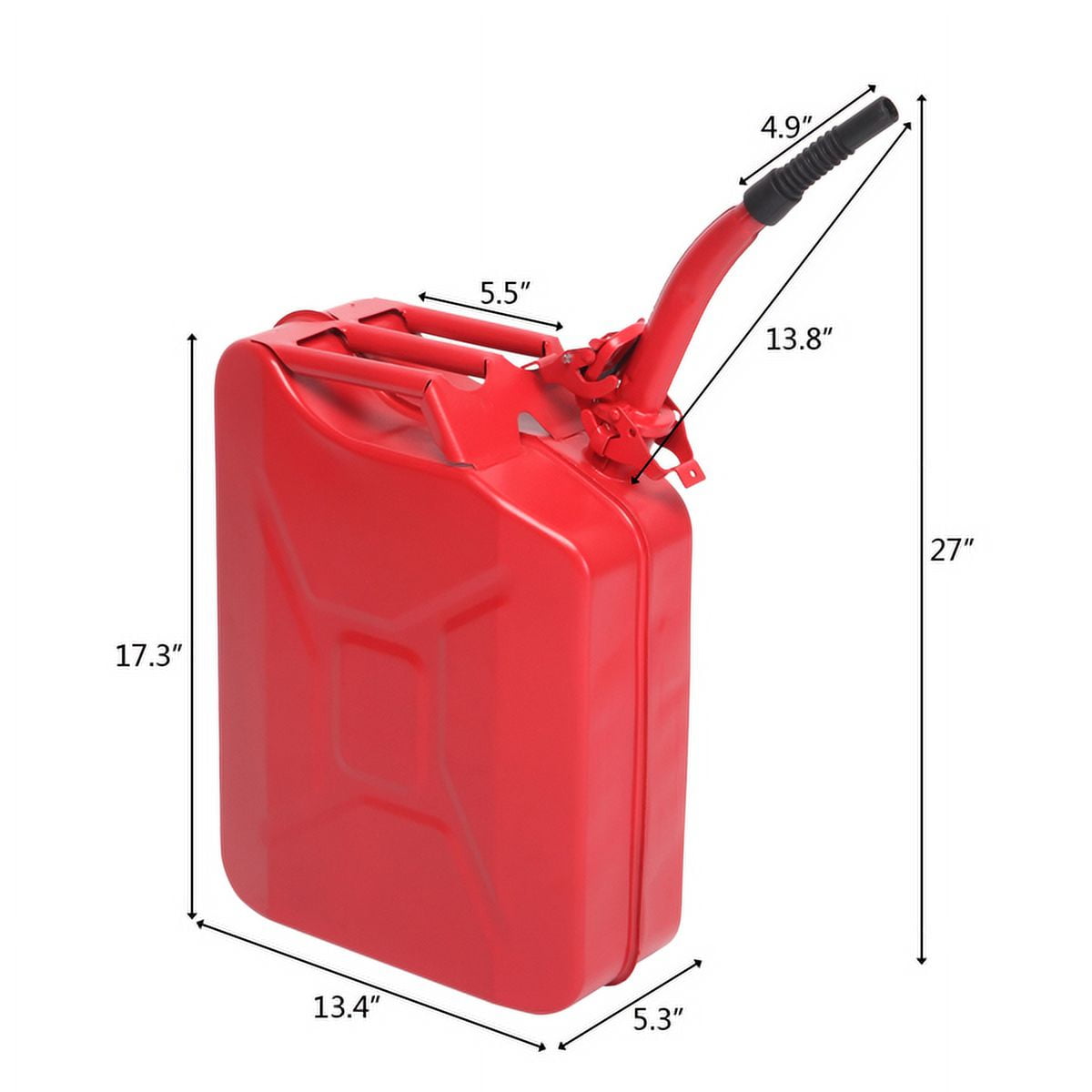 20L Portable Fuel Storage Can with Spout, Heavy Duty Metal Container for Petrol, Diesel, Gasoline – Leak-Proof, with Locking Lid & Carry Handle for Garage, Farm, Industrial Use