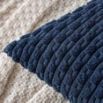 thumbnail image 2 of Xiao Hua Throw Pillow Covers Soft Corduroy Decorative Set of 2 Boho Striped Pillow Covers Pillowcases Farmhouse Home Decor for Couch Bed Sofa Living Room 18x18 Inch Navy Blue, 2 of 4