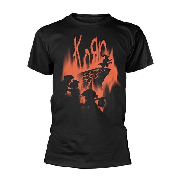 Korn - Camiseta Hopscotch Llamas para Adultos Unisex (Negro)