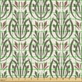 thumbnail image 2 of Ambesonne Art Nouveau Fabric by the Yard Upholstery, Medieval Motif, 10 Yards, Army Green Dried Rose, 2 of 5