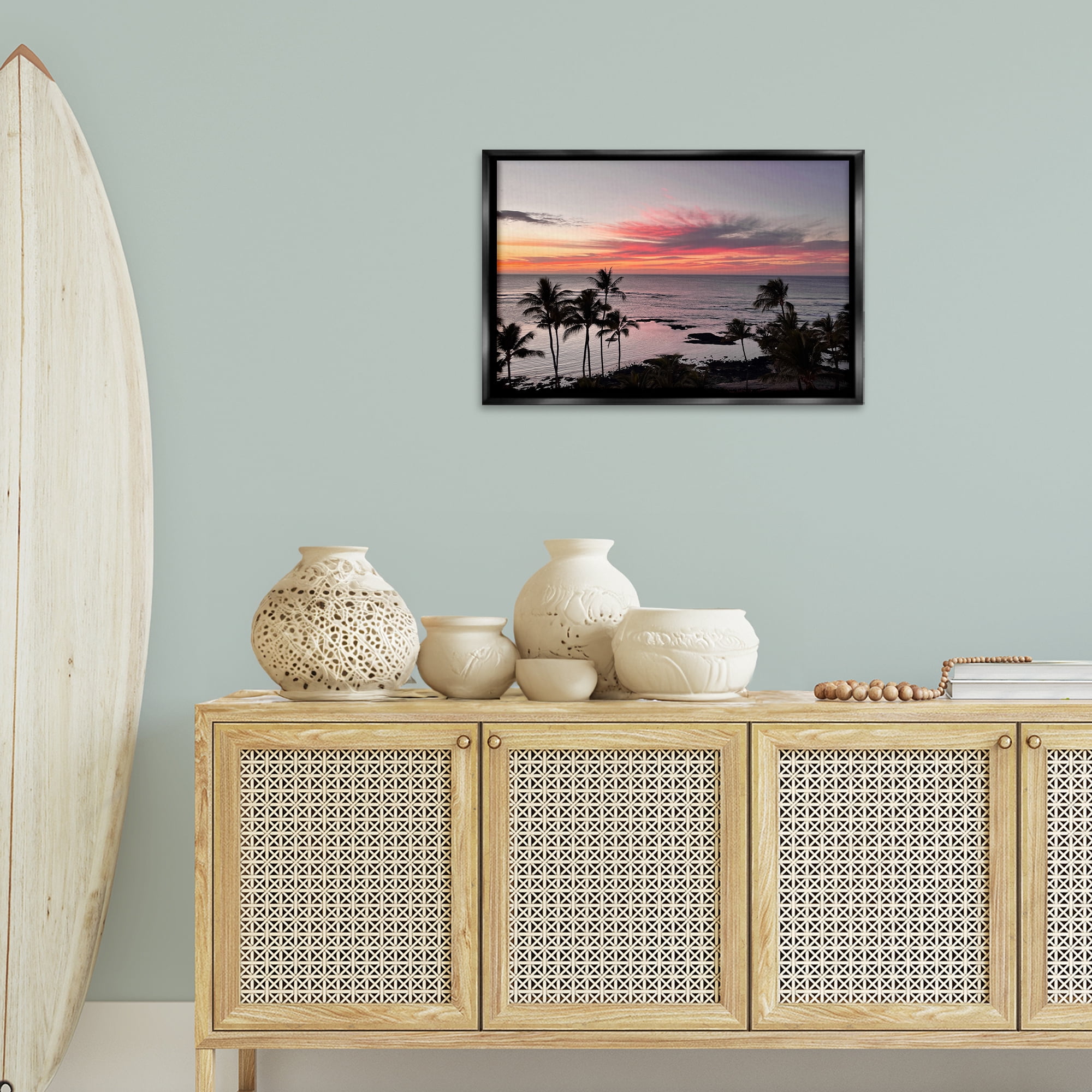 Stupell Industries Fierce Sunset View Landscape Photography Black Floater Framed Canvas Art Print Wall Art, 25 x 17