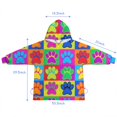 thumbnail image 7 of Colorful Dog Paw Footprint Blanket Hoodies for Kids 6-13YR Oversize Wearable Blanket Hoodies for Boys Girls Teens, 7 of 7